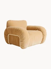 Handgemaakte fluwelen lounge fauteuil Arc