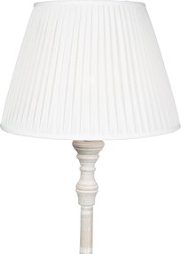 Smart vloerlamp grijs met plissé kap wit incl. Wifi A60 - Classico