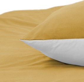 Dekbedovertrek Percal– 100% percal katoen – 140×200/220 – oker/wit