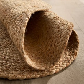 Rechthoekig vloerkleed in jute, handgevlochten, Hempy