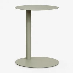 Ronde Bijzettafel Ø40 Cm In Roestvrij Staal Yannik Groen – Khaki - Sklum