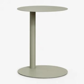 Ronde Bijzettafel Ø40 Cm Van Staal Yannik Groen – Khaki - Sklum