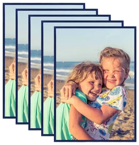 vidaXL Fotolijsten 5 st voor wand of tafel 29,7x42 cm MDF blauw