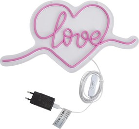 Neon wandlamp roze incl. LED - Love