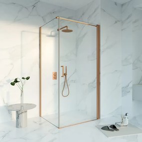 Fortifura Galeria Douchecabine - 100x140x200 - Profiel veiligheidsglas - anti kalk - Geborsteld koper PVD (Koper) SW1122495 SW797916 SW876702