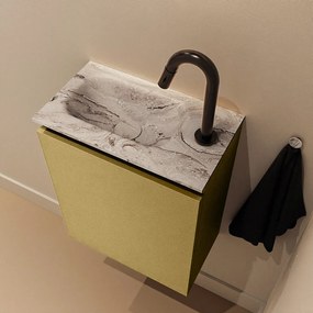 Mondiaz Ture DLux toiletmeubel 40cm oro met wastafel glace links met kraangat