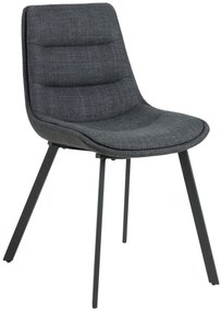 IDA Antraciet (stof Basel 19) - MODERNE GESTOFFEERDE STOEL VOOR WOONKAMER/EETKAMER LOFT