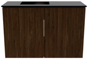 Mondiaz Joya 60cm toiletmeubel walnut met wastafel faye links zonder kraangat urban
