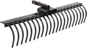 VEVOR 60-inch aanhangerhark met 21 stalen spiraaltanden, te bevestigen aan 48-inch of 60-inch gereedschapsstangen en 3-punts hefsystemen