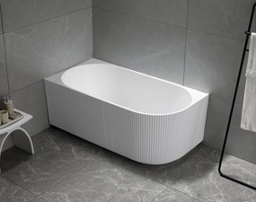 Aqualine Tibera hoekbad links met ribbel 170x80cm wit