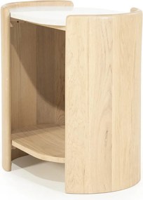 Eleonora Don Bijzettafel Eiken Met Wit Marmer - 50 X 35cm.