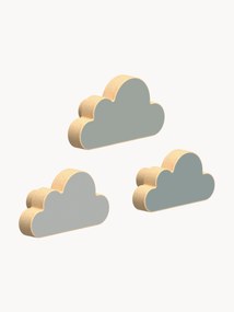 Handgemaakte wandhaken Cloud van beukenhout, 3-delig
