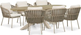Tuinset 6 personen 240 cm Rope Zand/Beige Coco Elara/Brookline