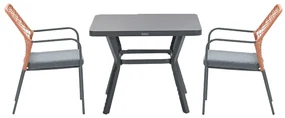 Garden Impressions Ross tuinset 3-delig koper - Mina tuintafel 90x90 cm