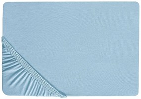 Katoenen Hoeslaken 140 x 200 cm Blauw HOFUF Beliani