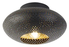 Oosterse plafondlamp zwart met goud 25 cm - RadianceOosters E27 rond Binnenverlichting Lamp