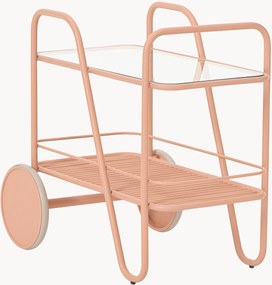 Metalen barcart Giovanni met glazen blad