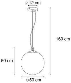 Eettafel / Eetkamer Scandinavische hanglamp opaal glas 50cm - Ball 50 Modern E27 Scandinavisch bol / globe / rond rond Binnenverlichting Lamp