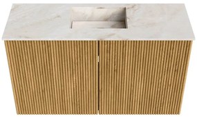 Mondiaz Joya DLux 70cm toiletmeubel oak met wastafel faye midden 1 kraangat frappe