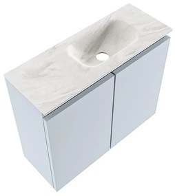 Mondiaz Ture DLux toiletmeubel 60cm clay met wastafel ostra rechts met kraangat