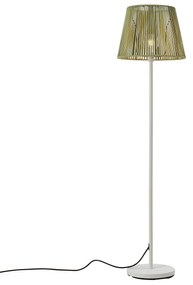Buiten vloerlamp wit met kap groen touw IP44 / IP54 - VirginiaJapandi E27 IP44 Buitenverlichting rond