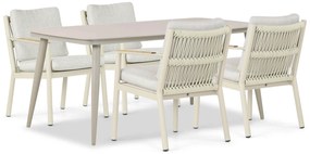 Tuinset 4 personen 180 cm Aluminium/rope Taupe Coco Sevilla/Vienna