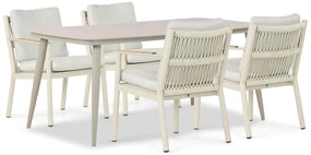 Tuinset 4 personen 180 cm Aluminium/rope Taupe Coco Sevilla/Vienna