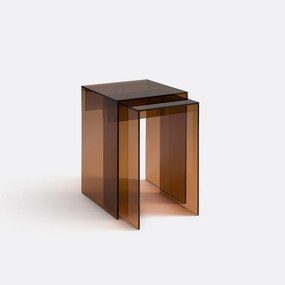 Set van 2 bijzettafels, gehard glas Mendo