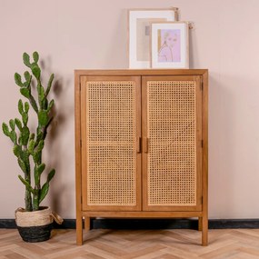 Houten Kastje Met Webbing - 90x40x120cm.