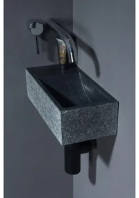 Forzalaqua Venetia Xs fonteinbak 29x16x10cm wasbak Rechts 1 kraangat links Natuursteen Graniet gezoet 8010293