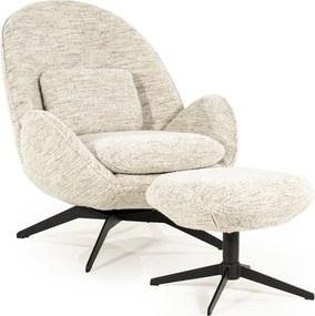 Draaibare Fauteuil Met Voetenbank Beige