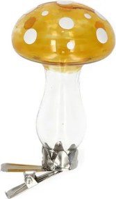 Knijper paddenstoel, glas, oker
