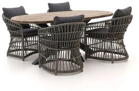 Diningset Intenso  | 4 personen | Tuinset wicker (vlechtwerk) | 5-delig | Kees Smit Tuinmeubelen
