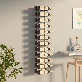 vidaXL Wijnrek voor 24 flessen wandmontage ijzer wit