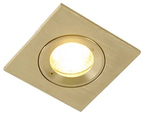 Buitenlamp Set van 6 Moderne inbouwspot goud vierkant IP44 - Xena GU10 IP44 Buitenverlichting Lamp