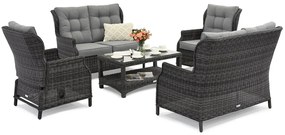 Garden Point exclusieve technorattan meubelset Malaga Coffee 6 antraciet