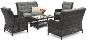 Garden Point exclusieve technorattan meubelset Malaga Coffee 6 antraciet