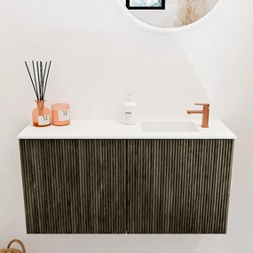 Mondiaz Joya 80cm toiletmeubel shadow met wastafel faye rechts 1 kraangat talc