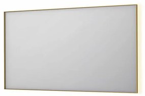 INK SP32 spiegel - 140x4x80cm rechthoek in stalen kader incl indir LED - verwarming - color changing - dimbaar en schakelaar - geborsteld mat goud 8410082