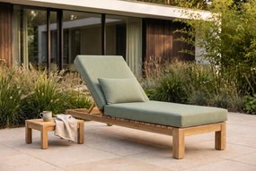 Santika Furniture Santika Arlington Lounger Met Green Kitsilano Kussen Teak Old Teak Greywash
