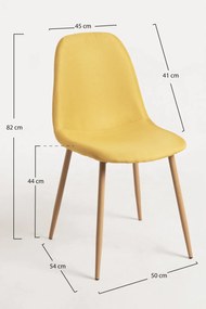 Set 4 Teok Stoffen Stoelen