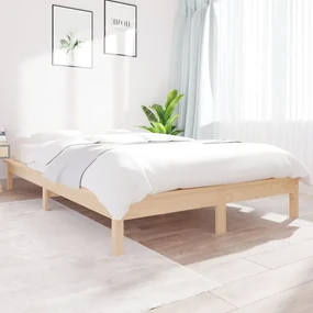 vidaXL Bedframe massief grenenhout 140x190 cm