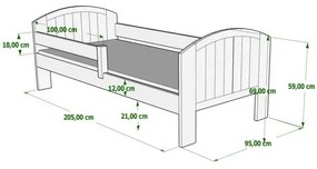 Kinderen Grijs Kinderbed - Cruz 5059914093948 Children's Beds Home, 200x90, Geen, Matras van schuim/kokosvezel van 10 cm Children's Beds Home Dennenho