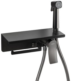 Sapho bidet handdoucheset met toiletrolhouder gunmetal