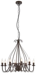 Eettafel / Eetkamer Klassieke kroonluchter roestbruin 8-lichts - Giuseppe Klassiek / Antiek, Landelijk / Rustiek E14 rond Binnenverlichting Lamp
