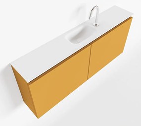Mondiaz Ture 120cm toiletmeubel ocher met wastafel talc midden 1 kraangat