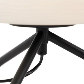 Design tafellamp zwart 33 cm met opaal glas - Hero Design E27 rond Binnenverlichting Lamp