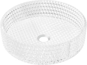 Mexen Aura glazen opbouw wastafel 39 x 39 cm, transparant - 24013900