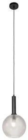 Design hanglamp zwart met smoke glas - Chico Design E27 rond Binnenverlichting Lamp
