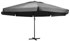 vidaXL Parasol met aluminium paal 600 cm antraciet